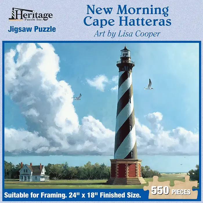 New Morning Cape Hatteras Lighthouse 550 Piece Puzzle - Heritage Puzzle