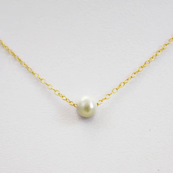 Pearl Solitaire Necklace - The Pearled Squirrel