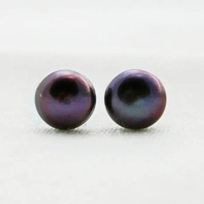 Midnight Black Pearl Studs - The Pearled Squirrel