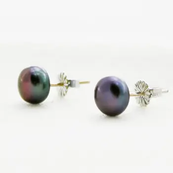 Midnight Black Pearl Studs