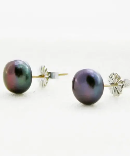 Midnight Black Pearl Studs