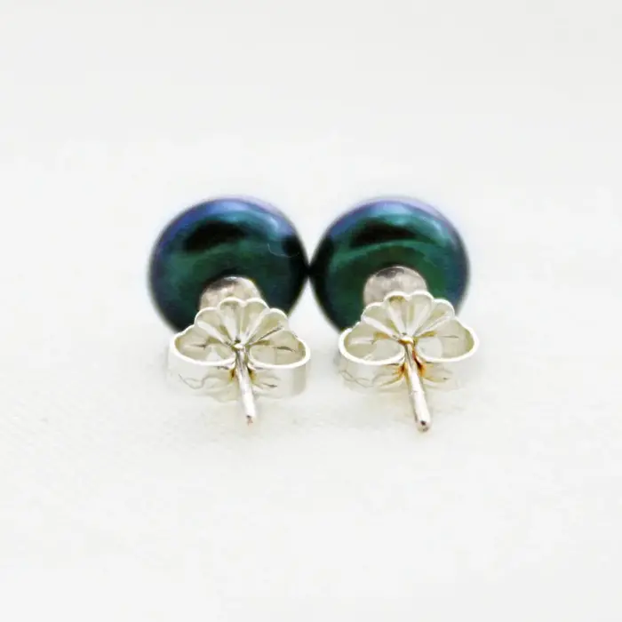 Midnight Black Pearl Studs - The Pearled Squirrel