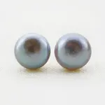 Cirrus Gray Pearl Studs- The Pearled Squirrel