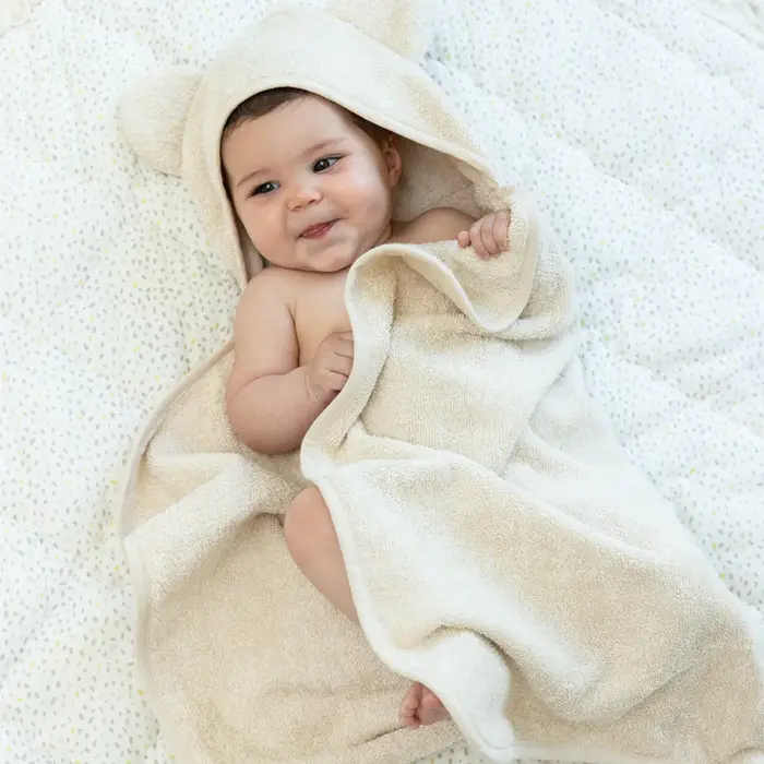 Hooded Towel + Wash Mitt Set Linen - Bella Tunno