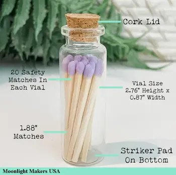 Apothecary Matches  Lavender (20 Matches)