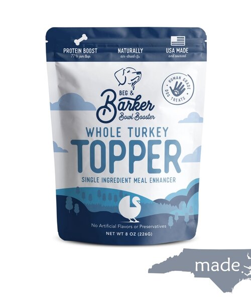 Bowl Boosters Whole Turkey - Beg & Barker Premium Dog Treats 8 oz