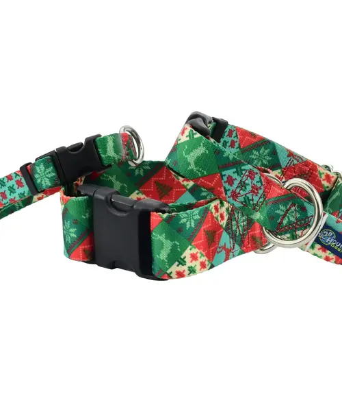 1.5 in. EarthStyle Christmas Patchwork Side Release Collar
