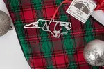 NC Holly State Outline Christmas Ornament - House of Morgan Pewter