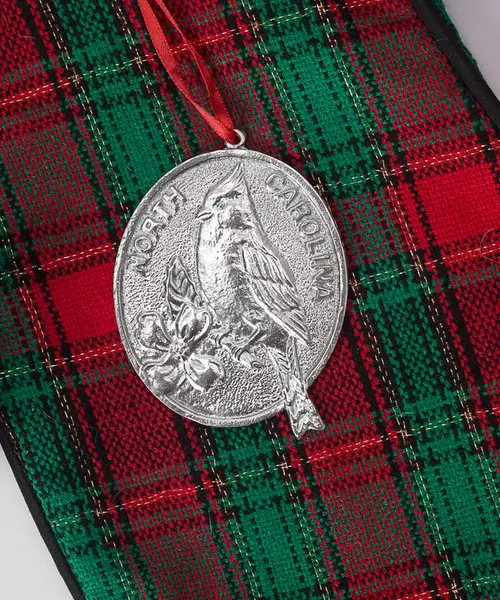 Oval North Carolina Christmas Ornament Cardinal & Dogwood