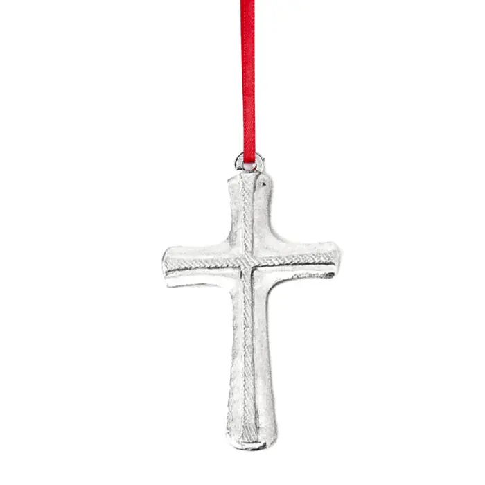 Religious Cross Christmas Ornament - House of Morgan Pewter
