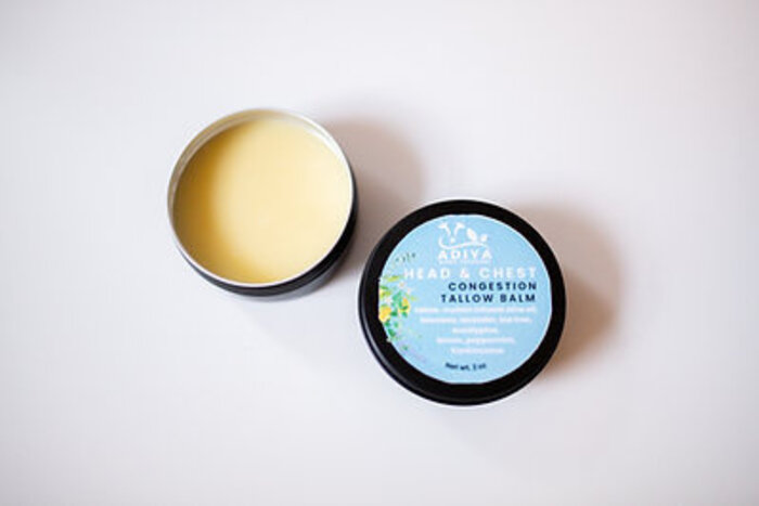 Head & Chest Salve - Adiya God's Treasure Beef Tallow % Tea
