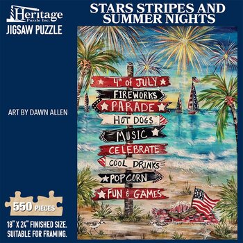 Stars Stripes and Summer Nights 550 Piece Puzzle - Heritage Puzzle