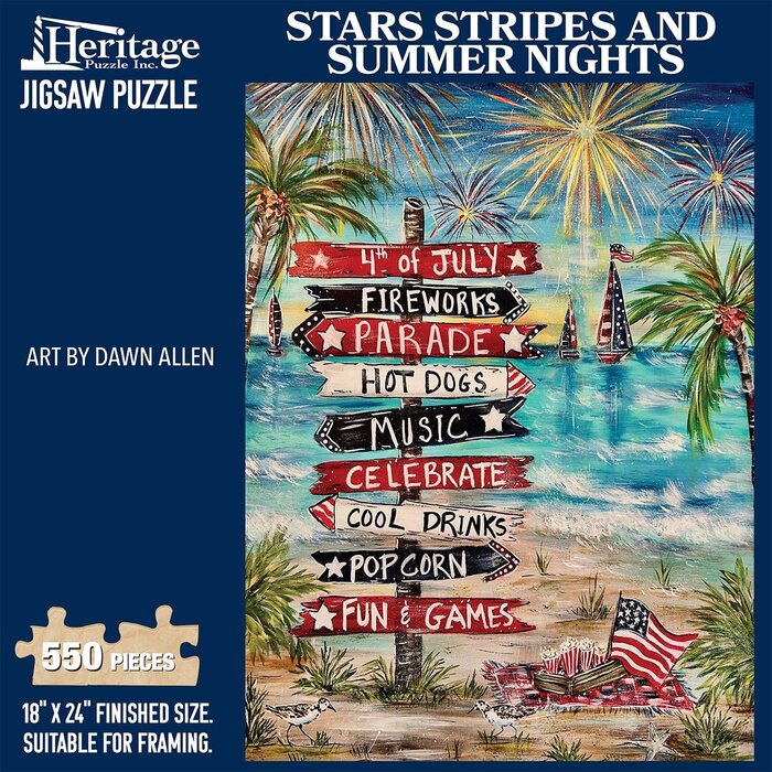 Stars Stripes and Summer Nights 550 Piece Puzzle - Heritage Puzzle