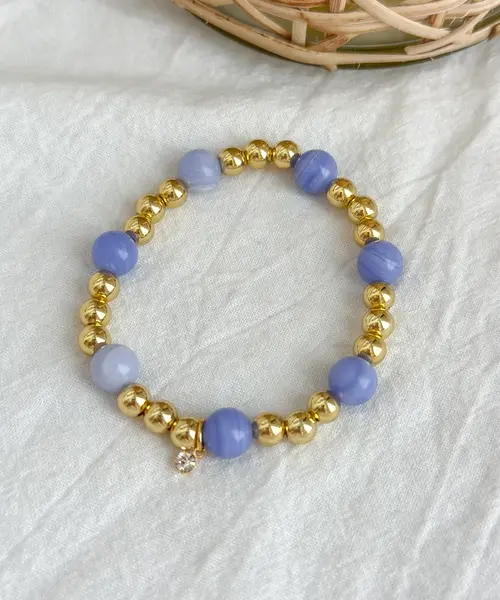 Shayla Stretch Bracelet 6mm Periwinkle - AnnaBanana