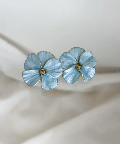 Poppy Statement Studs Sky Blue - AnnaBanana