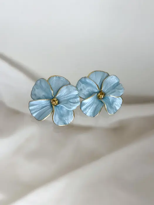 Poppy Statement Studs Sky Blue - AnnaBanana