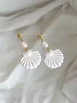 Seashell Drop Earrings White - AnnaBanana