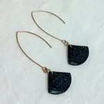 Maggie Drop Earrings Black Glitter - AnnaBanana