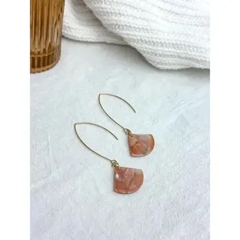 Maggie Drop Earrings Copper Marble - AnnaBanana