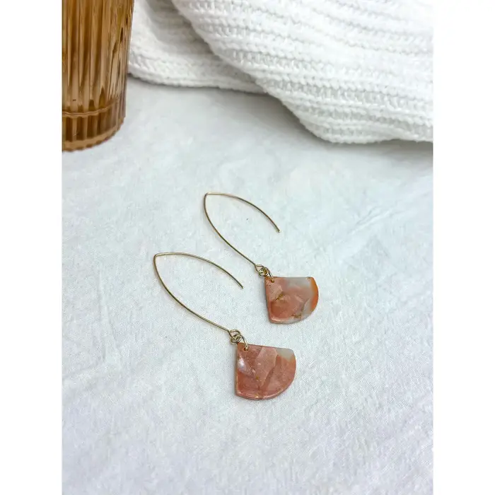 Maggie Drop Earrings Copper Marble - AnnaBanana