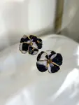 Poppy Statement Stud Black Marble - AnnaBanana