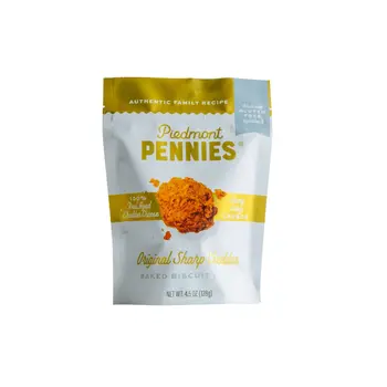 Baked Cheddar Biscuit Bites 4.5 oz Gluten Free - Piedmont Pennies Original Sharp Cheddar