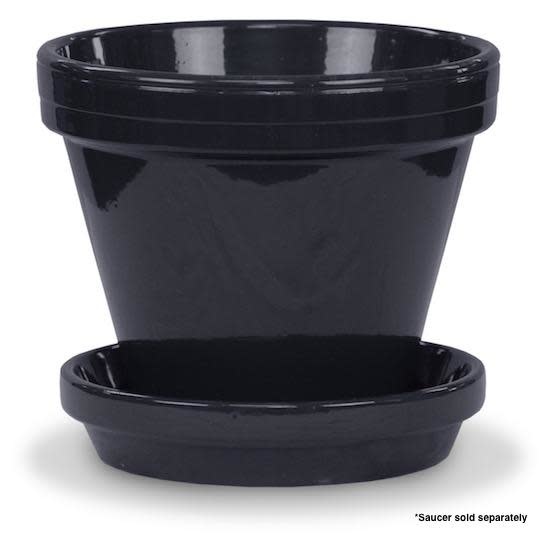 Pot 6" Glazed Standard Black