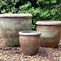 Pot Piecrust Rim Planter Med 15x15 Rustic Green