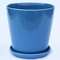 Pot Round Taper w/Saucer Sml 4x4 Blue/Asst