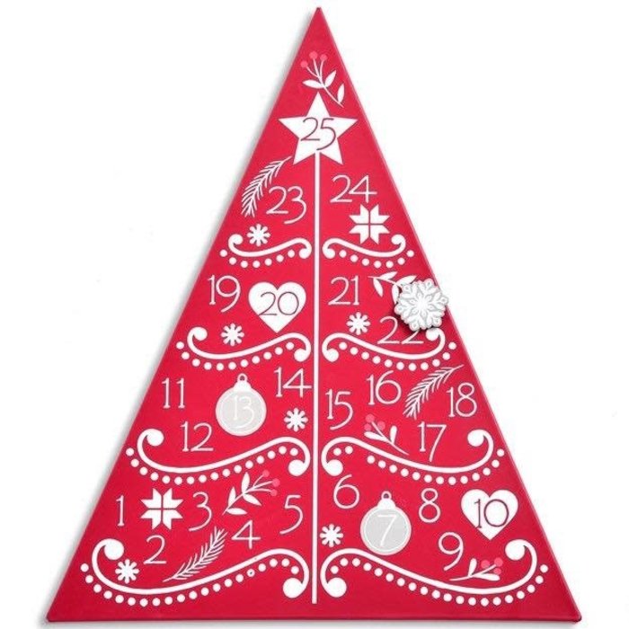 Christmas/Winter Decor Countdown Tree Calendar 11x14 Red
