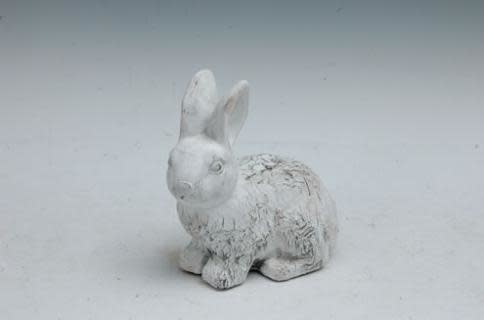 Statuary Rabbit/Bunny Birch-Look Lrg 8"L Cement