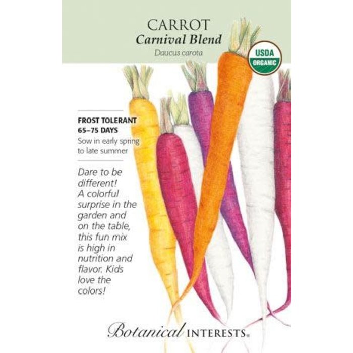 Seed Veg Carrot Carnival Blend Organic - Daucus carota sativus