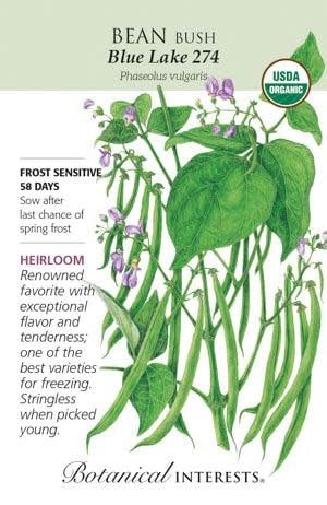 Seed Veg Bean Bush Blue Lake 274 Organic Heirloom - Phaseolus vulgaris