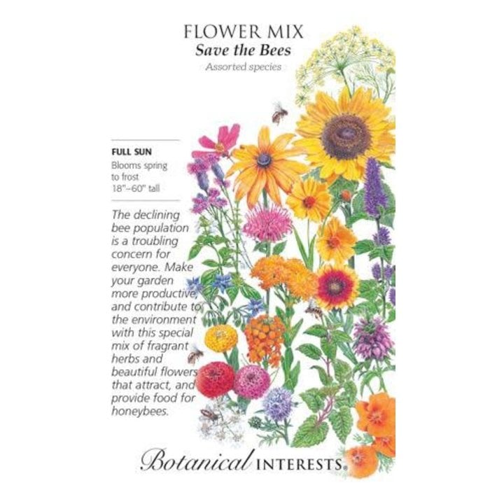Seed Flower Mix Save the Bees - Assorted species - Lrg Pkt