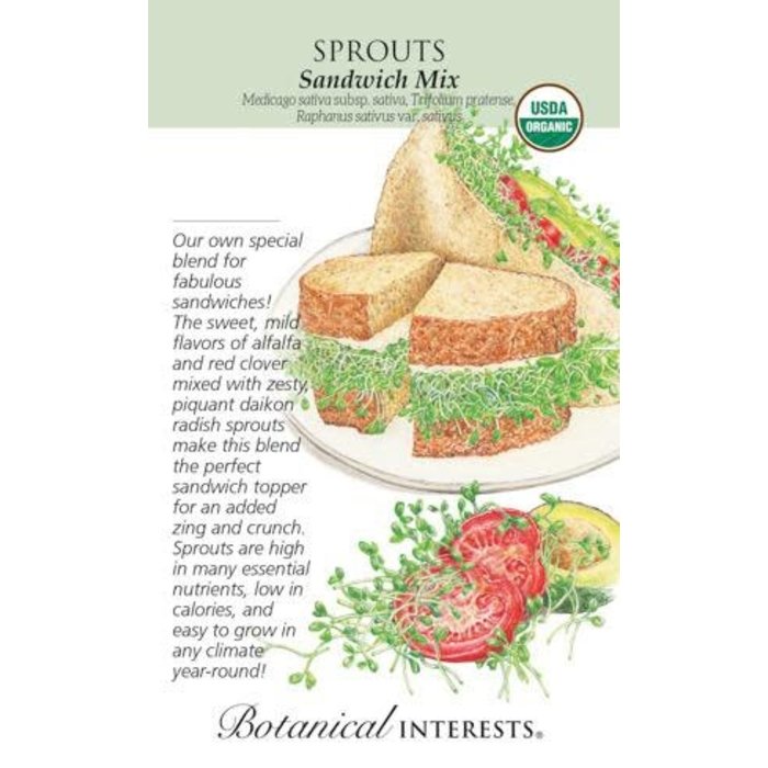 Seed Sprouts Sandwich Mix Organic - Assorted species - Lrg Pkt