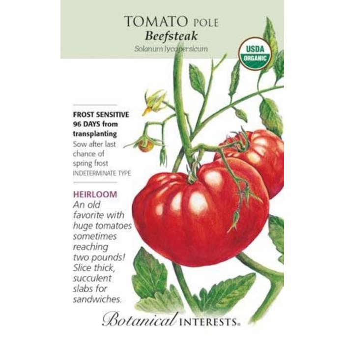 Seed Veg Tomato Pole Beefsteak Organic Heirloom - Lycopersicon lycopersicum