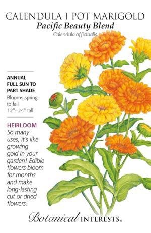 Seed Flwr Calendula/Pot Marigold Pacific Beauty Heirloom - Calendula officinalis