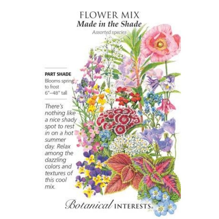 Seed Flwr Flower Mix Made in the Shade - Assorted species