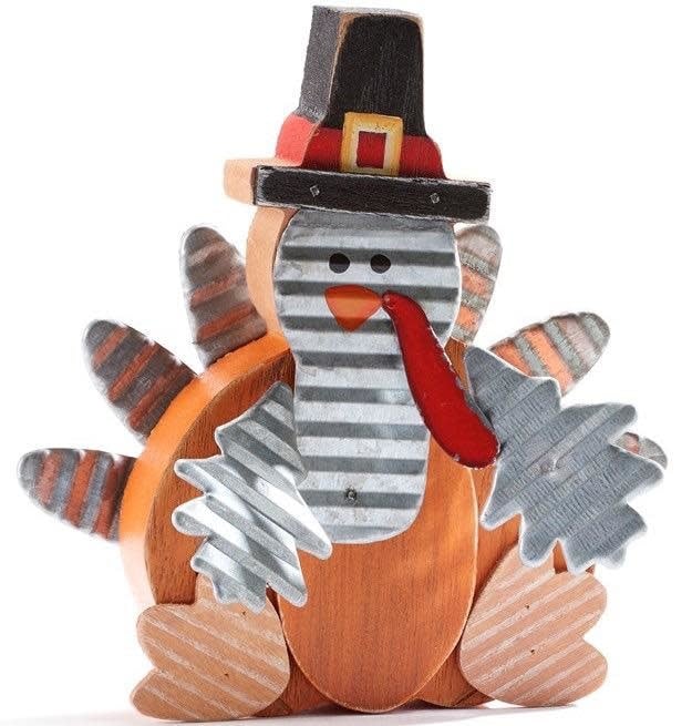 Fall Decor Turkey 13x5 Wood (MDF) & Metal