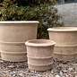Pot Mila Double Ringed Cylinder Sml 9x8 Antq or Reg Terracotta