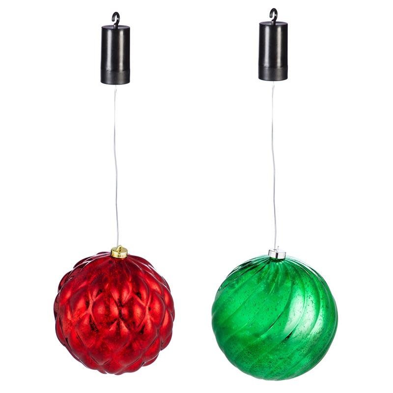 8" LED Hanging Ornament Red / Green