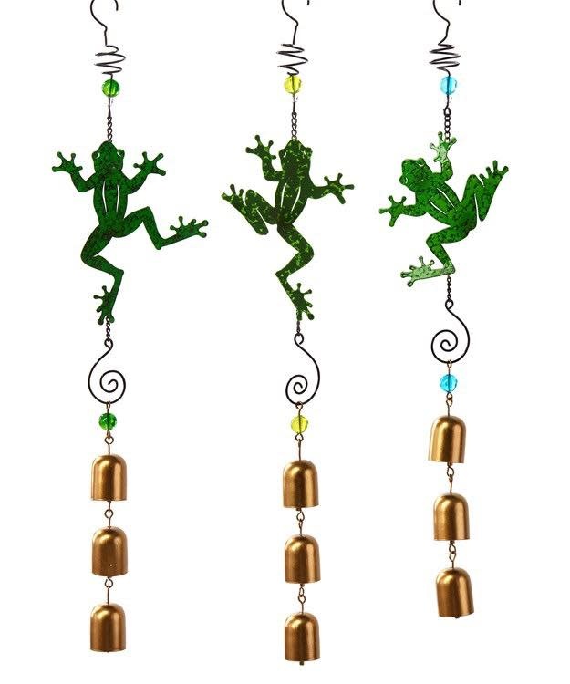 Wind Chime / Garden Bell / Mobile Frog 19" Asst Metal