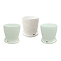 Pot Matte White Planter w/att Saucer Sml 4x4 Asst