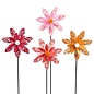 Wind Spinner / Garden Stake Mini Flower Calypso Asst Metal 18"H