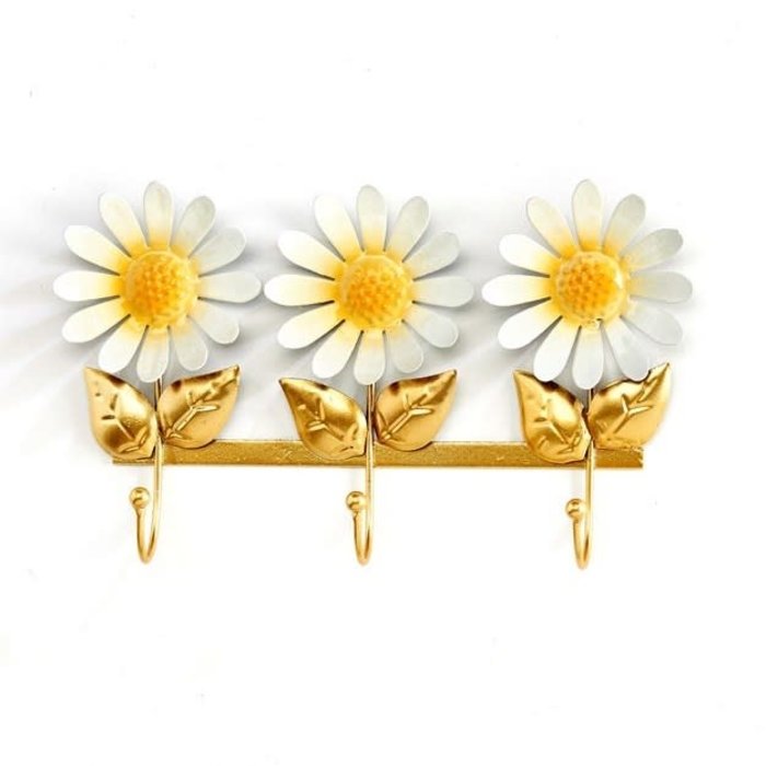 Wall Hook Daisy 3-Hook 10x5 Metal