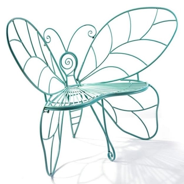Bench/Chair/Seat Butterfly 51x20x39 Blue Iron