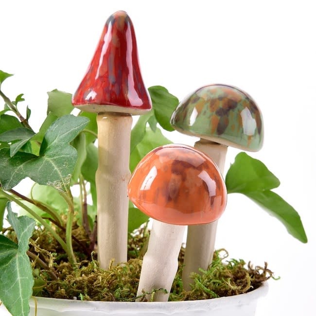 Plant Pick / Garden Stake Toadstool/Mushroom Asst 4"H