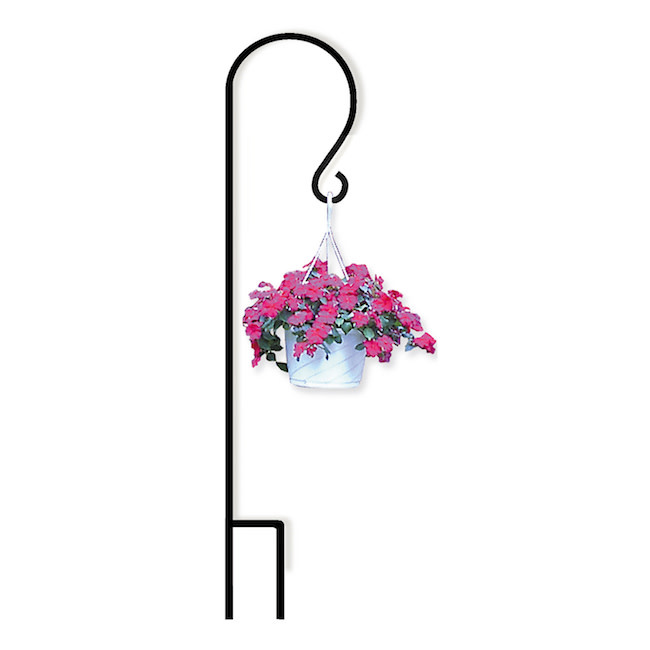 M30-Plant Stands /Hooks /Brackets Shepherd Hook Single Short 5'4 Black  Metal 5/8 Thick - Bates Nursery & Garden Center