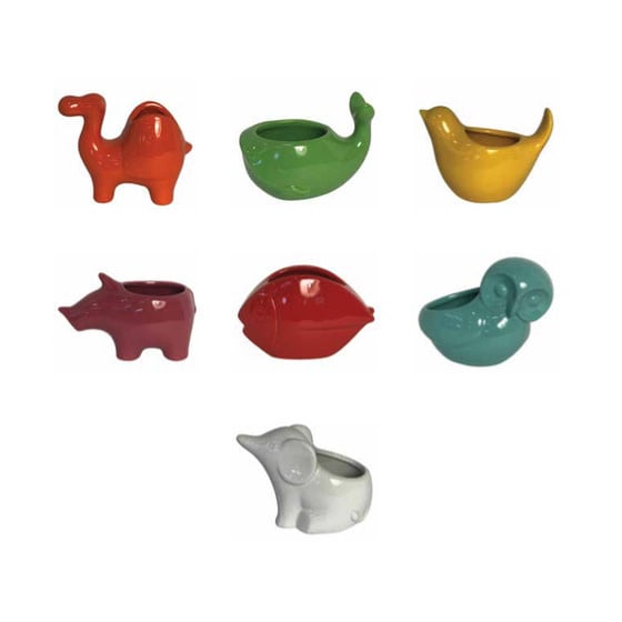 Pot Color Pop Animal Planter Cml/Whale/Brd/Rhino/Fsh/Owl/Ele Asst