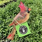 Garden Stake Sml Brown Cardinal Hand Crafted 12"h Resin
